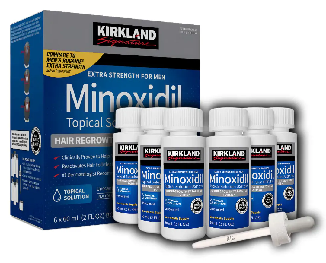 美國 Kirkland Minoxidil 5% 男士生髮水 一盒六支 x 60ml – 共 6個月份量 (美國代購)